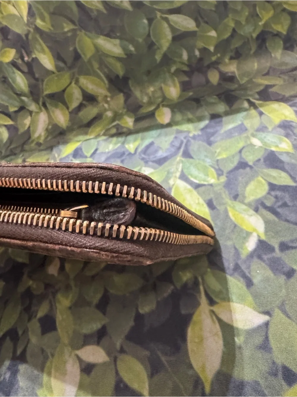 Miu Miu Dark Brown Croc-Embossed Zip Around Wallet with Gold Logo